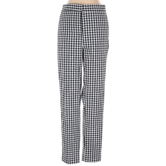 Zara Pants - ZARA check pants front pockets elastic waist at back faux pockets at back size M
